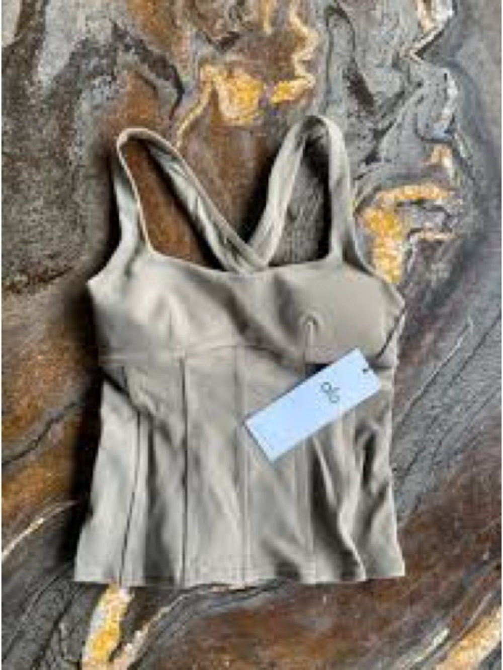 Alo yoga Sparks Fly Corset Tank vintage Pink / Olive Green / Crisp White nwt - Picture 14 of 14
